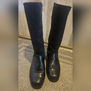 Vintage Pajar Heritage Black Leather And Suede Wool Lined Women's Boots. 8.